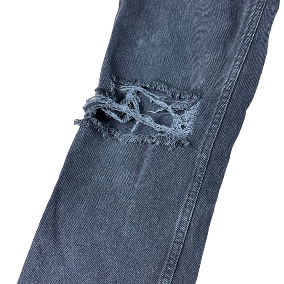 REFORMATION Lagoon Destroyed Button Fly Straight Leg Denim Jeans Size 23 Washed - Picture 4 of 10